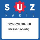 09263-20038-000 Suzuki Bearing(20x34x16) 0926320038000, New Genuine OEM Part